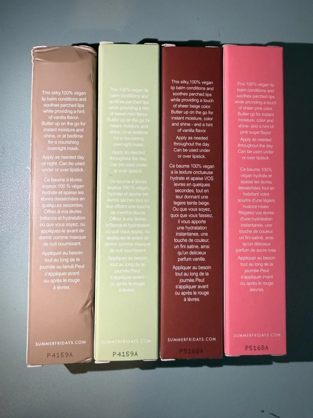 Summer Fridays Lip Butter Balm Set (4) Pink Sugar Vanilla Beige Mint Vanilla NIB - Picture 2 of 2